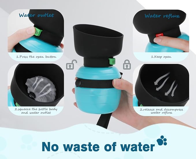 Pecute Portable Dog Water Bottle, 2 in 1 Cat Dog Travel Water Bottle Bowl Leakproof with Double Seal, BPA Free, Lightweight, Pet Small Animal Water Bottel Dispenser for Outdoor Walking Hiking Travels | Leakproof, BPA Free, Lightweight, Puppy Walking Wa... - Image 7