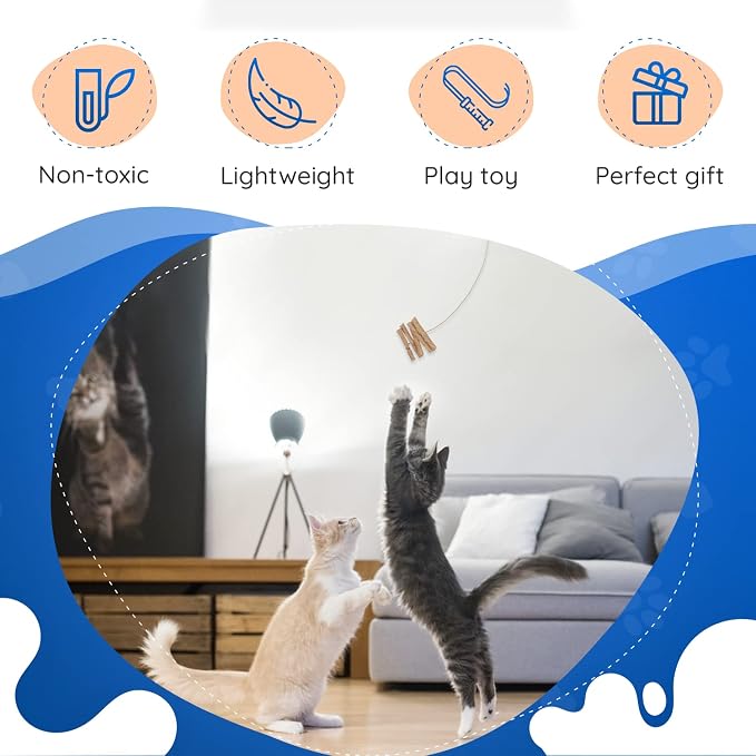 Cat Dancer Interactive Cat Toy - Fun and Fitness for Your Furry Friend - Engaging Paper Roll Attached with 30 Inches Flexible Spring Steel Wire for Playful Cats – 2 Pack - Image 5