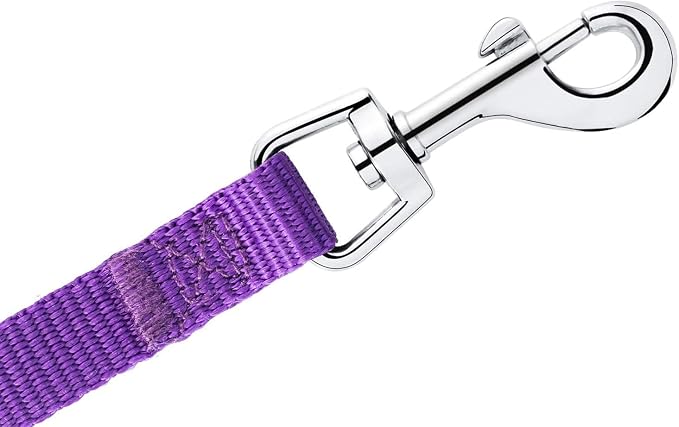 AMAGOOD 6 FT Puppy/Leash, Strong Traditional Style with Easy to Use Collar Hook, Great for Small, Medium and Large Dogs (5/8in x 6 ft, Purple) - Image 5