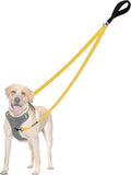 PetBonus Two Point Control Dog Leash, No Tangle Training Walking Leashes | Soft Padded Handle, Reflective, Works with No Pull Harnesses, Converts to Single Lead for Medium Large Dogs, Yellow by Petbonus