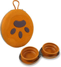 Zegcohjave Collapsible Dog Bowls, 2-in-1 Silicone Portable Dog Food and Water Bowl, Travel Pet Bowls for Dogs & Cats, Ideal for Camping, Hiking and Outdoor Adventures(Brown) by Unknown