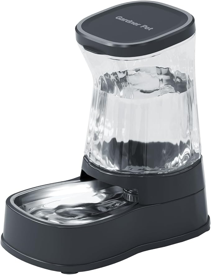 Gardner Pet Automatic Dog Water Dispenser Gravity Stainless Steel Water Waterer Feeder, 100% BPA-Free Large Capacity Water Feeding Bowls for Medium & Large-Sized Dogs,Cats, Other Pets -(2.1 Gallons) by GardnerPet