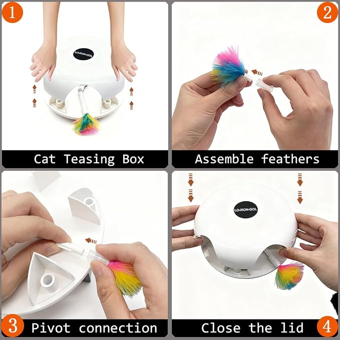 Interactive Whack-a-Mole Cat Toy — Automatic Mushroom Feather Pop-Up Play Toy for Cats, Cognitive Stimulation & Exercise, Durable Pet Entertaining Game (White) - Image 5