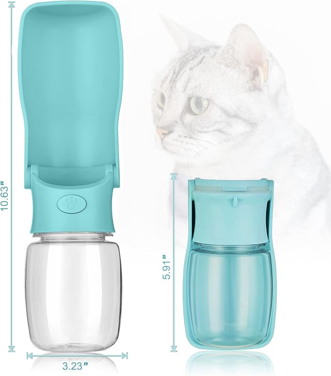 Portable Dog Water Bottle, Foldable Water Bottle for Dog, Blue, 12oz | Leak Proof Dispenser, Dishwasher Safe, Puppy Travel Water Bowl Fit for Cat, Rabbit, Small Animals Walking, Hiking, Travel - Image 3