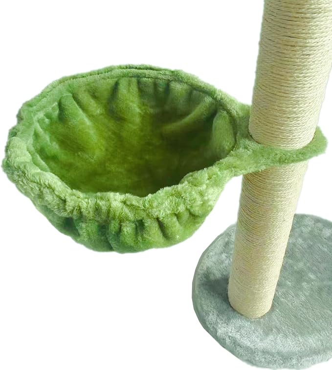 SHENGOCASE 13" 2-Pack Green Nest Basket Lounger Hammock Bed Replacement for Cat Tree Tower Replacement, 5-Pack Hanging Toys, Cat Tree Accessories Hammock Attachment (Medium 2pcs, Green) - Image 2