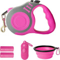 Retractable Dog Leash Automatic Telescopic Tractor Dog Tape | Pet Tape 10/16 FT Durable and Convenient, with Folding Bowl, Dispenser, Rubbish Bags, Suitable for Small and Medium Dogs by LIEVUIKEN