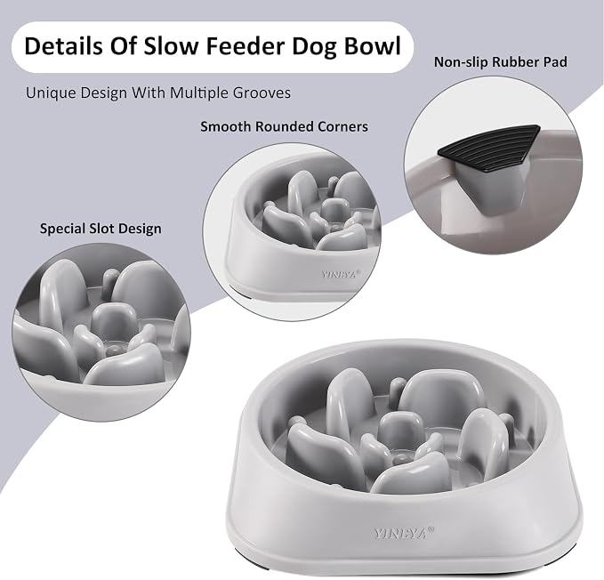 YINEYA Slow Feeder Dog Bowls, Pet Supplies That Slow Down Eating, Pet Food Bowls, Maze Dog Puzzle Feeder for Medium Breed - Image 4