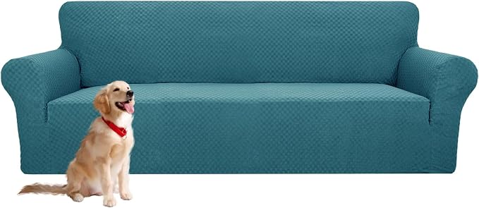 YEMYHOM Couch Cover Latest Jacquard Design High Stretch Extra Large Sofa Covers Pet Dog Cat Proof Oversized Slipcover Non Slip Magic Elastic Furniture Protector (XL Sofa, Teal) by YEMYHOM
