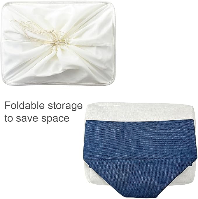 TheWarmHome Organization and Storage Basket for Organizing - X Large 3 Pack 17.7L×13.8W×9.8H in Collapsible Storage Bin for Shelves, Basket for Gifts Empty Toys Organizer Gift (White & Jean Blus) - Image 8