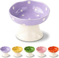 Elevated Ceramic Cat Bowls, Mushroom Raised Wide & Shallow Cat Food and Water Bowls, Whisker Friendly Feeding Bowls for Cats & Small Dogs (Purple) by Unknown