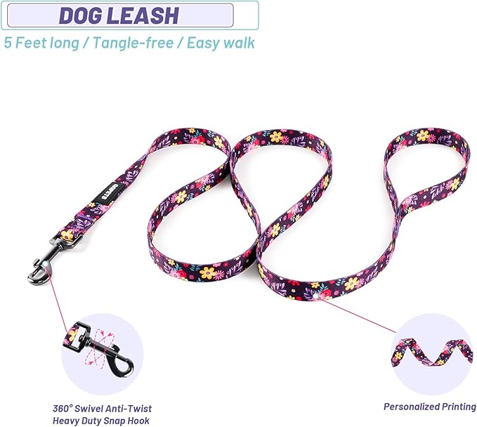 Dog Harness Leash Set Adjustable Heavy Duty No Pull Halter Harnesses for Small Medium Large Breed Dogs Back Clip Anti-Twist Perfect for Walking - Image 4