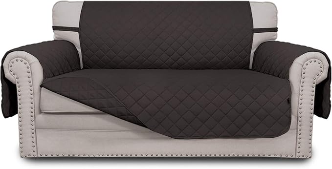 Easy-Going Reversible Loveseat Couch Cover for 2 Cushion Couch Sofa Cover for Dogs Water Resistant Furniture Protector with Foam Sticks Elastic Straps for Pet (Loveseat, Chocolate/Chocolate) | Loveseat Slipcover For Dogs, Water Resistant Furniture Mat,... by Easy-Going