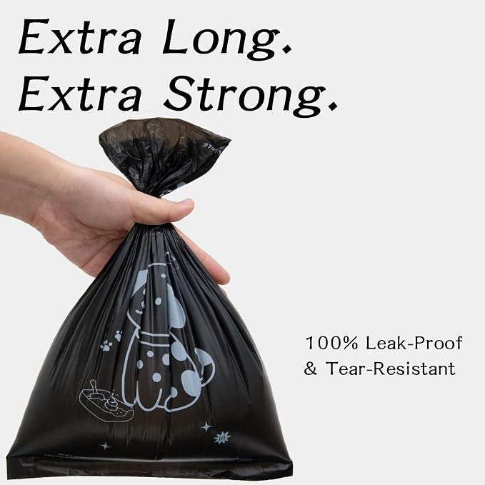 Dog Poop Bags Rolls with Dispenser 630 counts 13x9 in Black | Scented Poop Bags for Dogs Extra Large Guaranteed Leak Proof and Extra Thick, For poop bags for dogs Walking and Cat Litter - Image 6