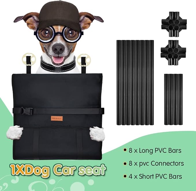 Dog Car Seat Puppy Portable Pet Booster Car Seat with Clip-On Safety Leash and Stable Fram, Anti-Collapse,Perfect for Small Pets - Image 5