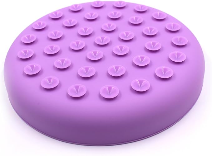Slow Feeder Bowls for Dogs and Cats, 7.9inch Slow Down Bowl with Suction Cups, Puzzle Pet Bowls Non-Slip Design Dishwasher Microwave Safe 2PCS (Purple+Beige) - Image 2