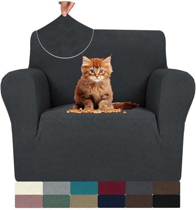 MAXIJIN Chair Covers for Living Room 1 Piece Stretch Sofa Chair Slipcovers with Arms (31"-46") Furniture Protector for Dog Pet Couch Armchair Cover (Chair, Diamond Pattern Gray) by MAXIJIN