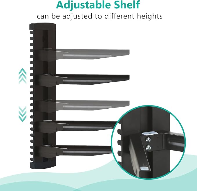 WALI Floating TV Shelf, 3 Tier Glass Projector Shelf for DVD Players, Routers, Game Consoles, Cable Boxes, Living Room Decor Accessories, Wall Mount Shelves Holds Up to 17.6lbs(CS303B), 3-Shelf, Black - Image 4