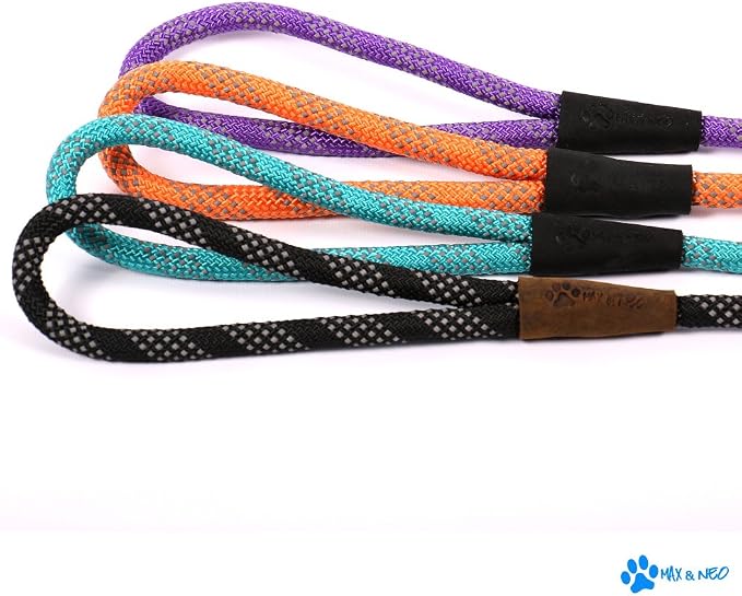 Max and Neo Rope Leash - Reflective, 6 FT x 1/2" - Teal - Image 4