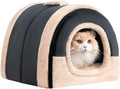 Hollypet Cat Bed Cave for Indoor Cats for Pets up to 20 lbs, Dark Gray | Warm Cat Arched Cave Bed Condo, Covered Kitty House with Removable Washable Cushion, Cozy Enclosed Pet Bed for Small Dogs by Hollypet