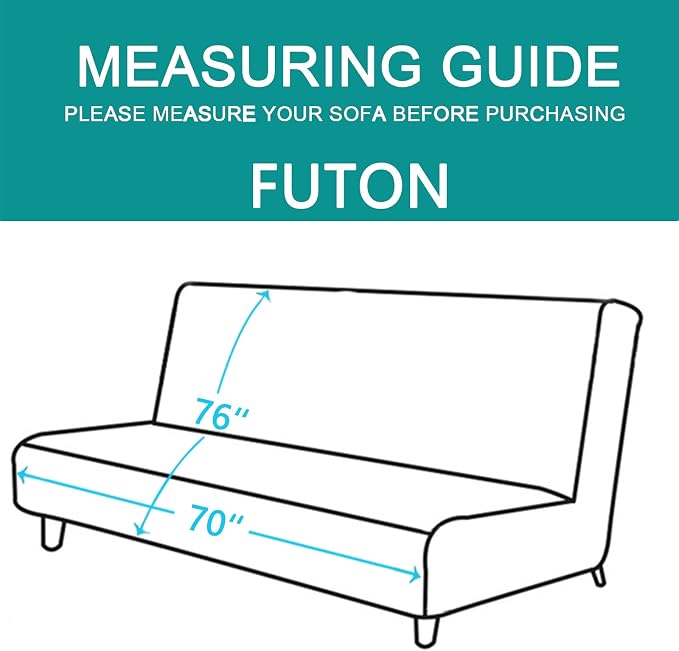 U-NICE HOME Futon Sofa Covers 68''Armless Couch Cover, Light Camel/Beige | Washable, Pet Friendly, Elastic Straps, Water Repellent, Furniture Protector Mat - Image 4