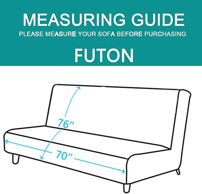 U-NICE HOME Futon Sofa Covers 68''Armless Couch Cover, Burgundy/Tan | Washable, Pet Friendly, Elastic Straps, Water Repellent, Furniture Protector Mat - Image 4