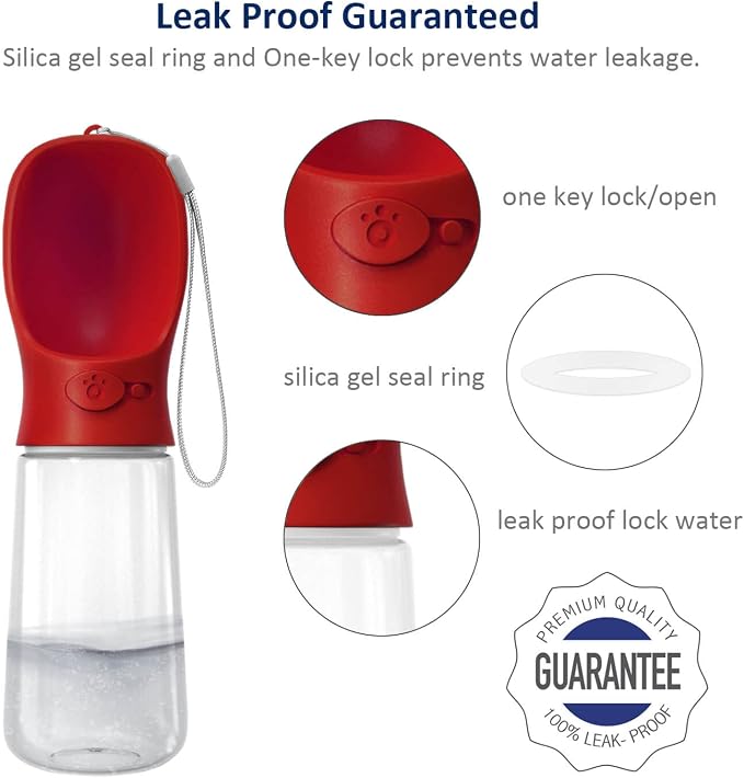 WePet Portable Dog Water Bottle, 19 OZ, Leak Proof Puppy Water Dispenser with Drinking Feeder for Pets Outdoor Walking, Hiking, Travel, Food Grade Plastic - Image 4