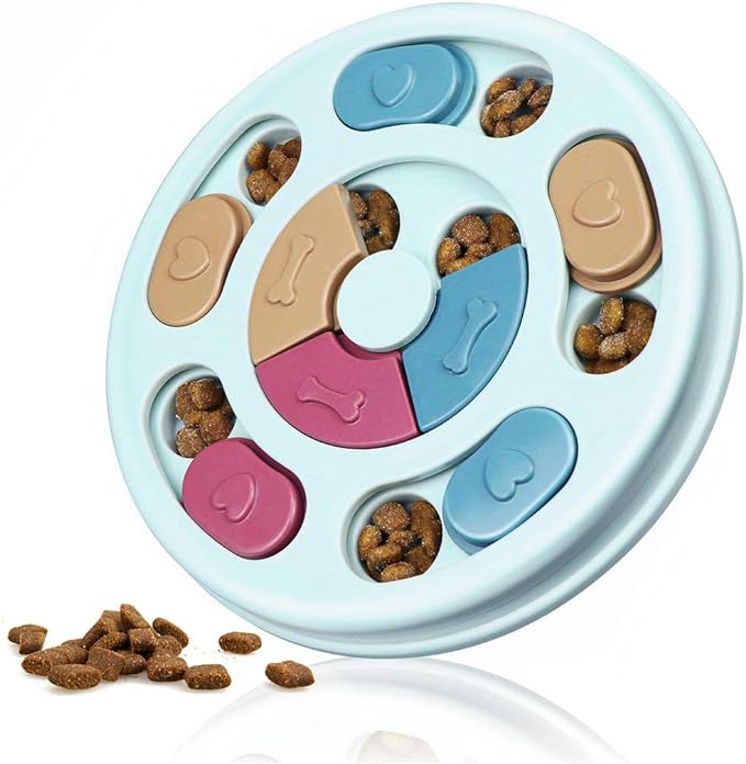 Joansan Interactive Dog Puzzle Game Toys, Dog Enrichment Toys for Puppy Mentally Stimulating Treat Dispenser Dog Treat Puzzle Feeder for Small,Medium and & Large Dogs Treat Training (Blue) by JoansanPet