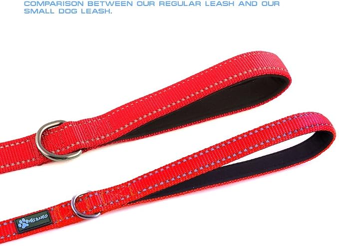 Max and Neo Small Dog Reflective Nylon Leash - We Donate One to Rescue for Every Leash Sold (Red, 4x5/8) - Image 3