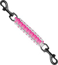 Dog Collar Safety Clip, Collar Companion, Handmade Backup Safety Strap, Double-Ended Clip Leash Connector, Suitable for Dog Harnesses, Prong, Pinch Collars (Pink,Light Gray, 1 Pack) by Unknown