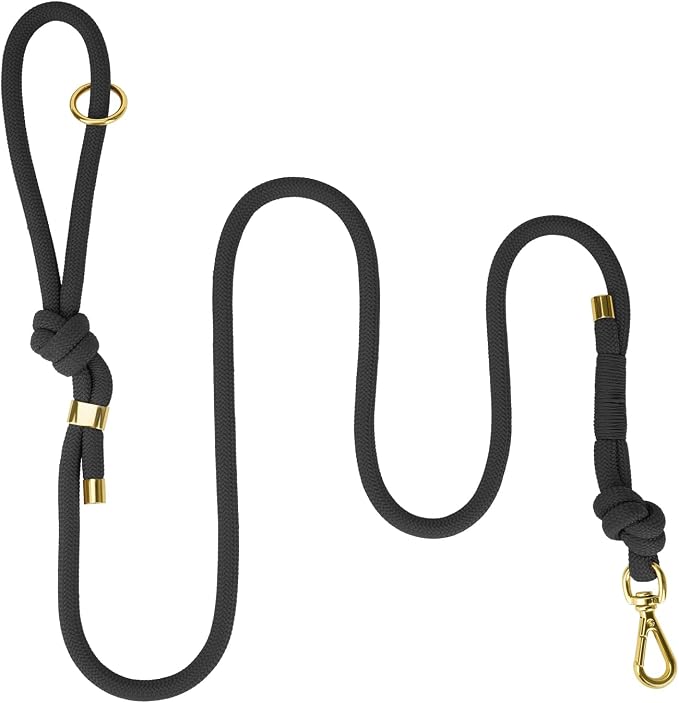 5FT Dog Leash Puppy Cat Rope Lead for Small Medium Large Dogs | Black, with Anti-tangle Swivel Clip, Traffic Non-slip Grip Handle for Extra Control, Ideal for Daily Walks and Training by Sunraymascota
