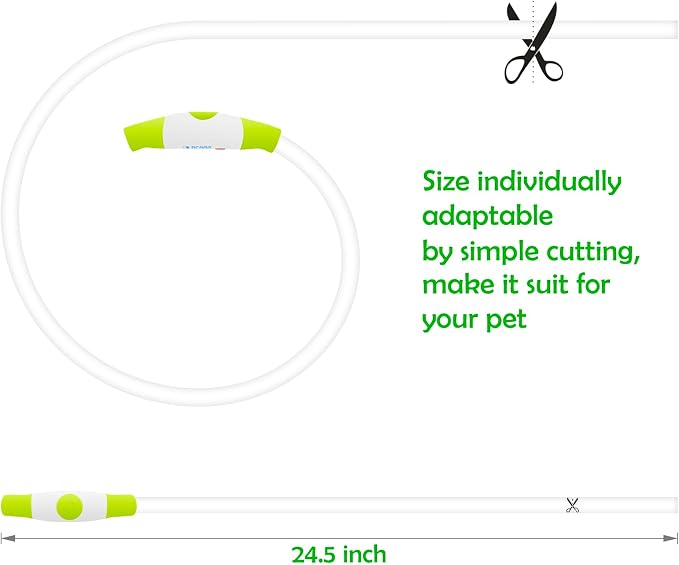 Led Dog Collar, BSEEN USB Rechargeable Flash Light up Dog Collar | Pet Safety Necklace Makes Your Beloved Dogs Be Seen at Night for Small Medium Large Dogs(Green) - Image 3