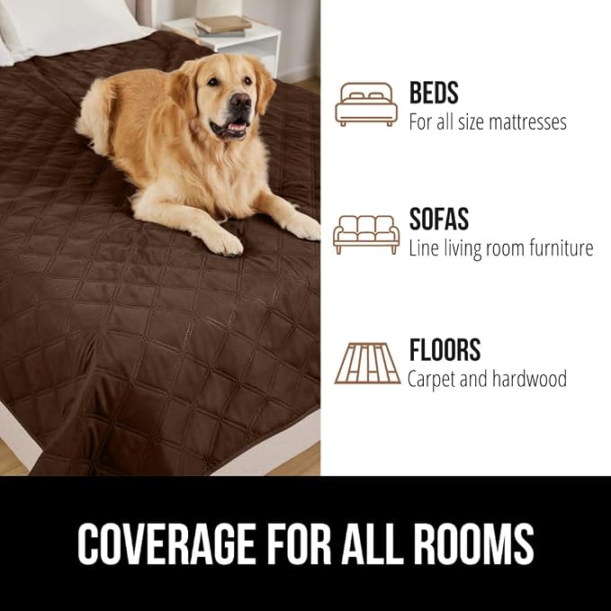 GORILLA GRIP® Waterproof Dog Blanket, Couch Cover for Dogs, 68x82 Chocolate | Silicone Grip Backing, Washable, Leakproof, Protects Sofa, Sectional, Bed, Crate, Car and RV, Senior Pet Essential - Image 8