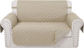 Reversible Loveseat Couch Sofa Covers, 2-Seater, Sand/Beige | Loveseat Covers for Dogs Water Repellent, Friendly Furniture Protector with Elastic Straps for Living Room by LuxshareHome