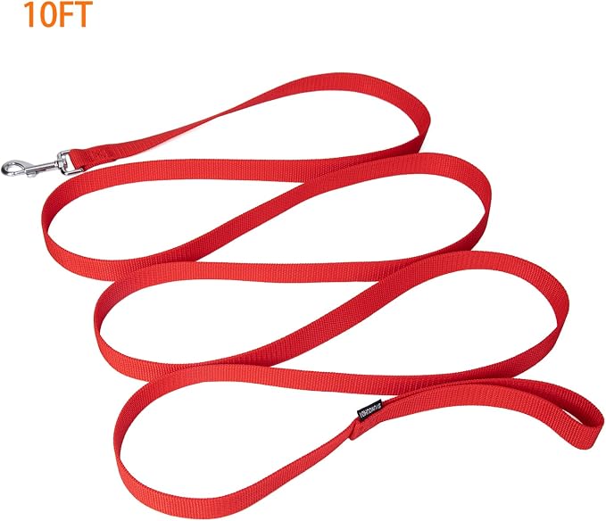 Strong Durable Nylon Dog Training Leash, 1 Inch Wide Traction Rope, 6 ft 10ft 15ft Long, for Small and Medium Dog (Red, 10 Feet) - Image 5