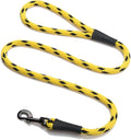 Mendota Pet Snap Leash - British-Style Braided Dog Lead, Made in The USA - Black Ice Yellow, 1/2 in x 6 ft - for Large Breeds by MendotaPet