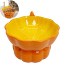 Hamiledyi Ceramic Raised Cat Bowl Tilted 15° Elevated Cat Bowl for Food or Water Anti Vomiting and Whisker Fatigue Cute Pumpkin Shaped Pet Feeder Bowl for Indoor Cats Kitten and Dogs (Orange Pumpkin) by Hamiledyi