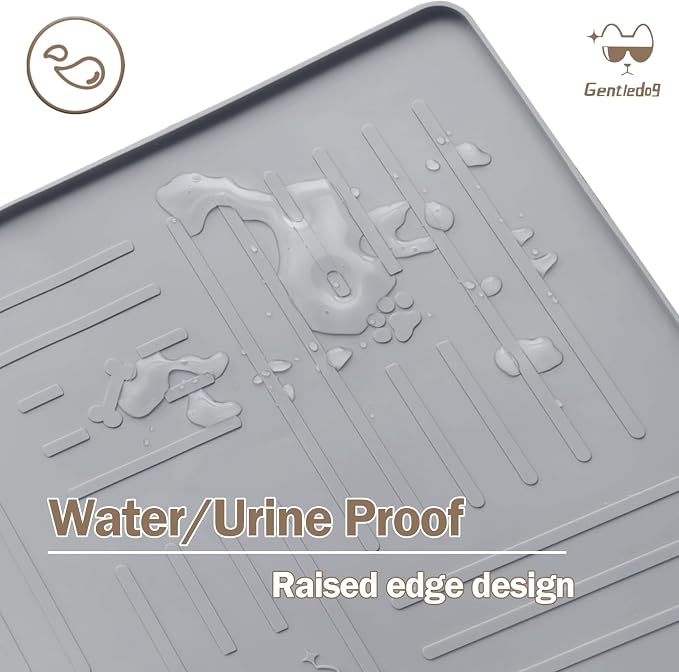 Silicone Cat Litter Mat, 34" X 25" Litter Box Mat, Dark Grey | SiliconeLitter Trapping Mat, Soft and Waterproof - Image 4