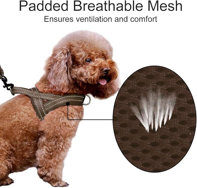 Plutus Pet No Pull Dog Harness for Large Dogs, Breathable Mesh Padded | Adjustable Reflective with Handle, Escape Proof, Quick Fit Pet Vest, Front Clip, for Training and Walking, Chocolate, L - Image 3