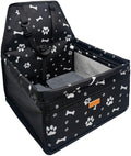 Pet Dog Booster Seat, Upgrading the Framed wall to Prevent Collapse，Breathable and Foldable Pet Car Basket，Removable andWashable pet car seat (Black Footprints) by Unknown