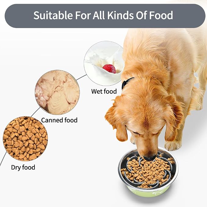 Slow Feeder Dog Bowls Insert,Third Generation upgradedSuper Firm Eating Bowl（Cuttable） for Large Breed and Medium Small Size Compatible with Regular Elevated Metal Glass Dog Bowl (Gray) - Image 4