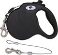 13ft Retractable Dog Leash for Small Breed Dogs up to 22 lbs with a Detachable Chew Proof Extender Wire Ropes (Black S) by CROWN+PAWS