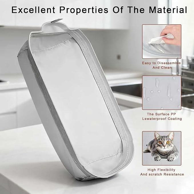 Automatic Litter Box Replacement Pad Replacement Waterproof Liner | Waterproof leakproof anti-stick scratch resistant flexible liner for self-clean cat litter box - Image 6