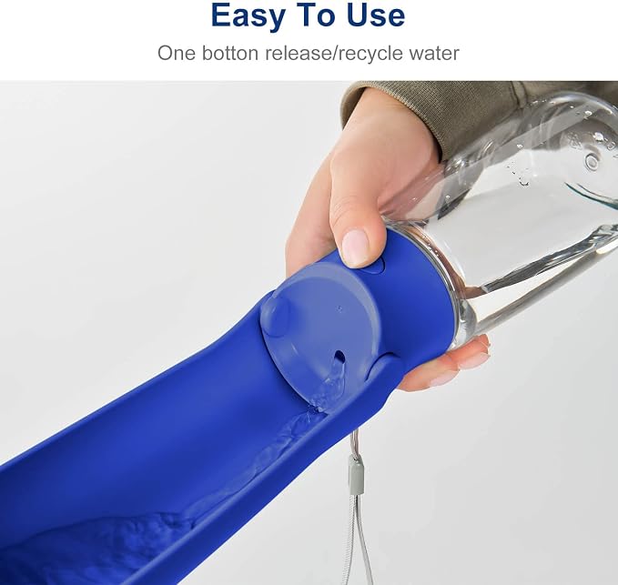 WePet Foldable Portable Dog Water Bottle Puppy Water Dispenser with Drinking Feeder, 19 OZ, High-Temperature Resistant Leak Proof for Pets Outdoor Walking, Hiking, Travel, Food Grade Plastic BPA Free - Image 2