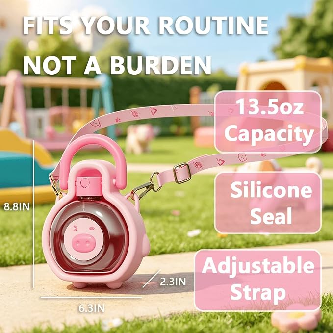 2-in-1 Crossbody Portable Dog Water Bottle with Foldable Bowl Base, 13.5oz, Adjustable Water Flow, Ideal for Small & Medium Dogs on Daily Walks and Pet Trips （Yellow） - Image 4