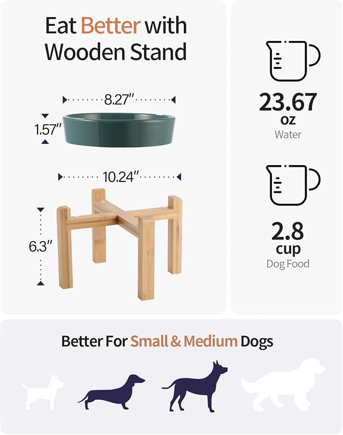 8.26 in Deep Green Dog Bowl Slow Feeder Ceramic for Medium and Large Breed,Elevated/Raised Slow Feeding Dog Food Water Dish Heavy Weighted,Puppy Dish for Fast Eaters,Puzzle Eating Bowl Meteor - Image 2