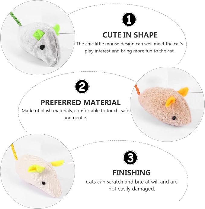 Catnip Toy, Cats Mouse Plush Cat Toys, Cat Mice & Animals Toys for Indoor Cats and Kittens, Cat Chew Toy for Exercise for Pet Cat Kitten Kitty (6 Packs) - Image 4