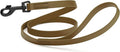 Dogline Biothane Waterproof Dog Leash Strong Coated Nylon Webbing with Black Hardware Odor-Proof Easy to Clean High Performance for Small or Large Dogs Made in USA 4 or 6 ft Lead, Coyote Brown by Dogline