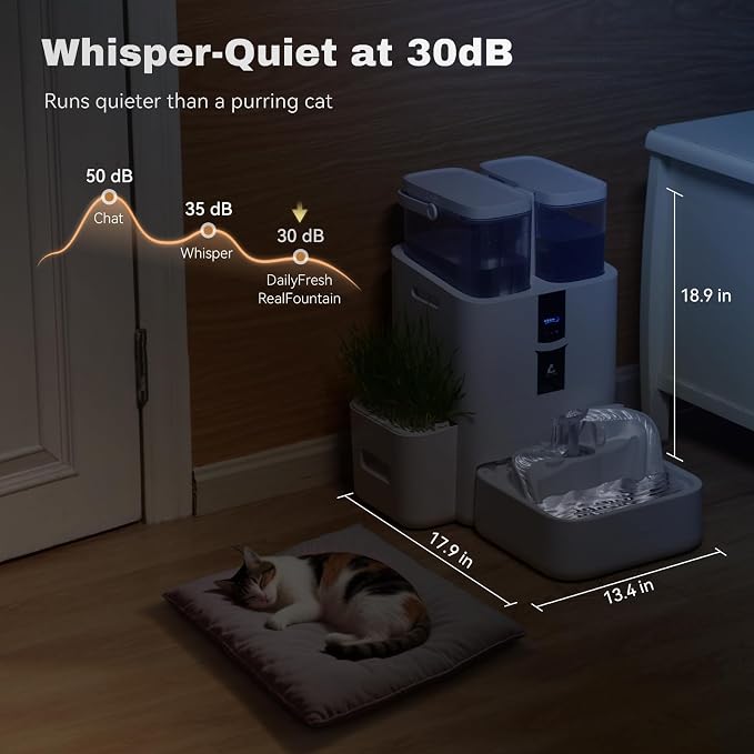 Automatic Cat Water Fountain 10L/338 oz Self Filling, Pet Drinking Fountains Dogs, Smart Bowl 5G WiFi Filtered Water Dispenser Easy Cleaning Oxygen-Rich, Wastewater Separate, No Slime, Quiet - Image 7