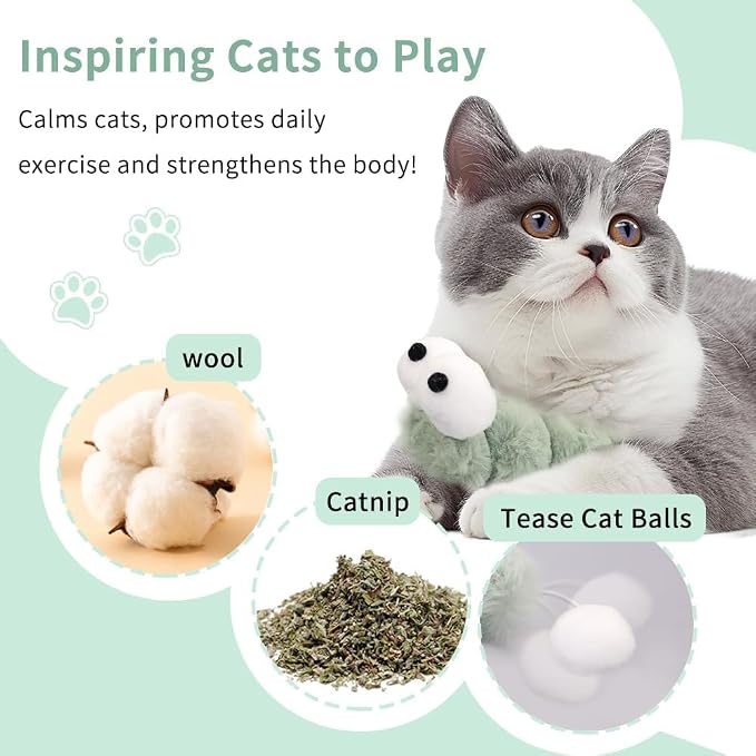 2BB Cat Kicker Toys 2 Pack, 13 Inch Quiet Catnip Toy Pillows for Indoor Cats, Soft Plush Refillable Kick Sticks for Kittens, Interactive Play & Exercise - Image 4