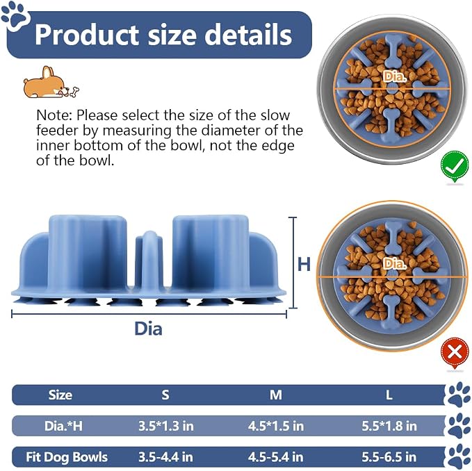 Soft Silicone Anti-Choking Puzzle Feeder Insert - Compatible with Regular Elevated Dog Bowls, Anti-Slip Slow Down Eating Insert - Image 4